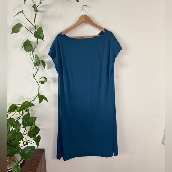 Eileen Fisher Cowel Neck Sleeeveless Dress Blue - Midi - Picture 9 of 9